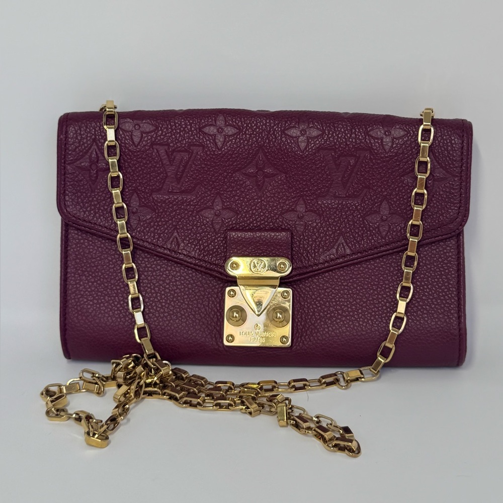 Auth. Louis Vuitton Empriente Saint Germain Pochette in Burgundy